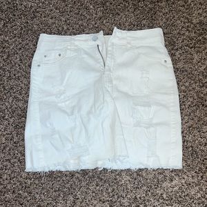 White jean skirt